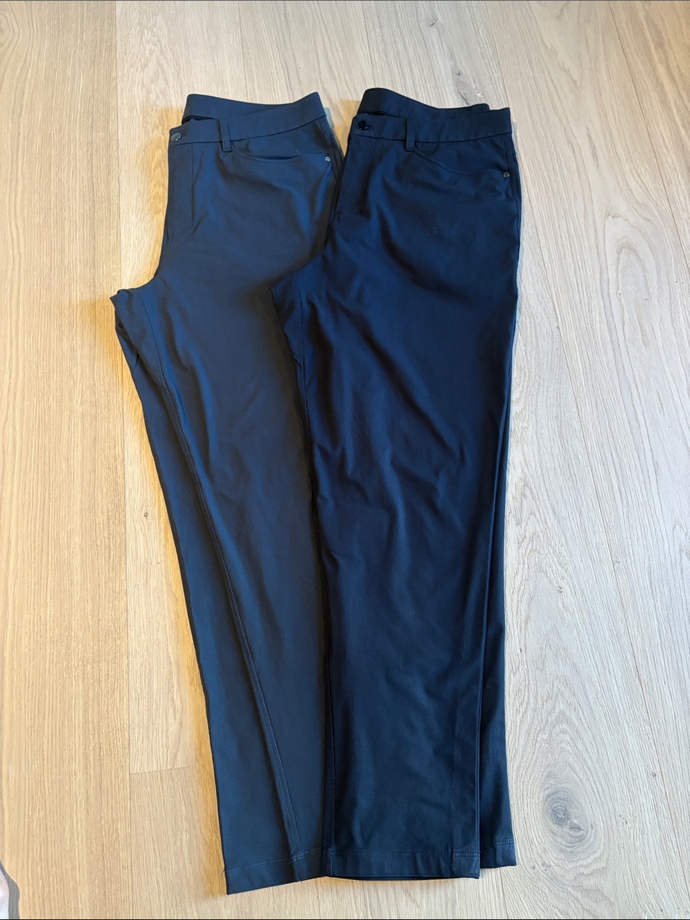 Lululemon Men’s Classic slightly tapered-Leg Pants in Dark Gray and Black